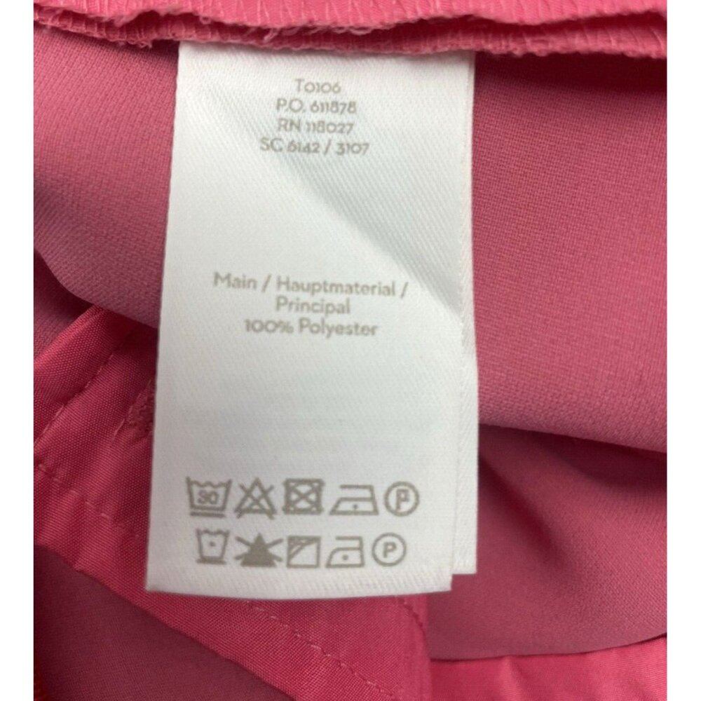 Boden Melina Pink Poppy Paperbag Pants Belted High Rise Straight Leg Size 10R - Picture 10 of 15